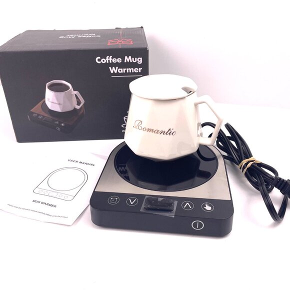 Warmer with Coffee Mug Ceramic Cup Model PL-179, Stainless Steel Touch Control - Picture 2 of 13
